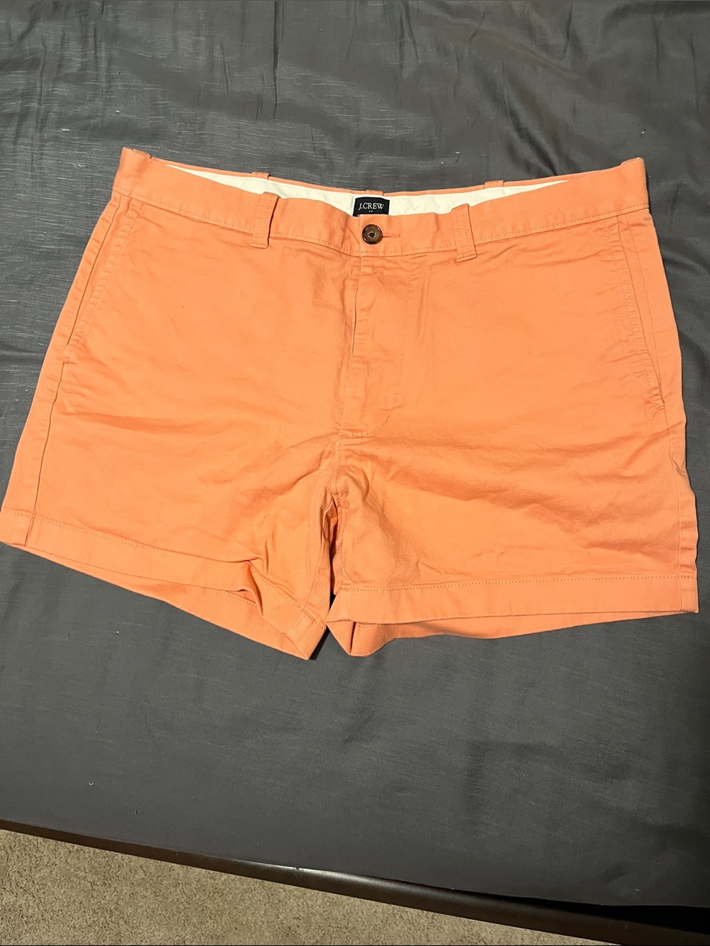 J. Crew Men's Orange Flat-Front Cotton Shorts
